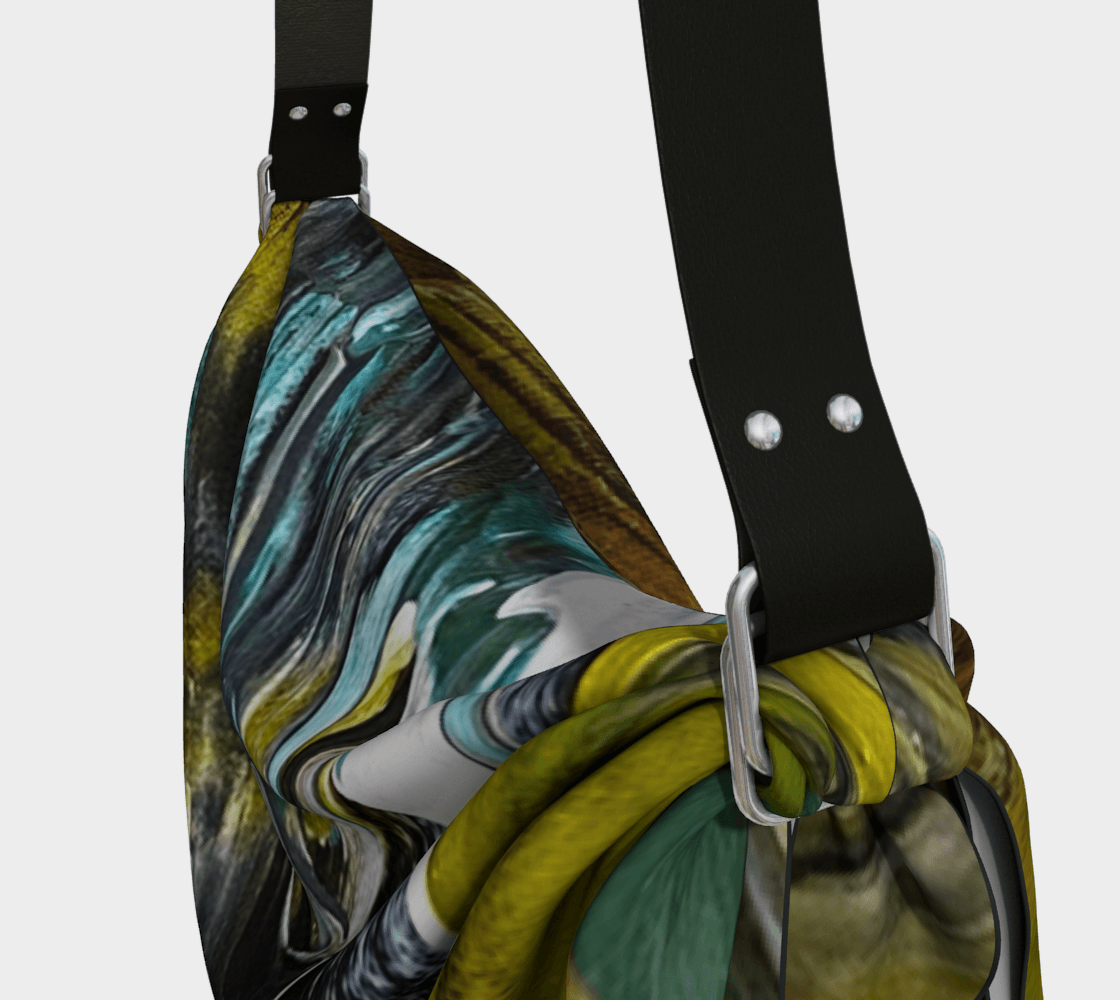 A close up of a purse with a black strap