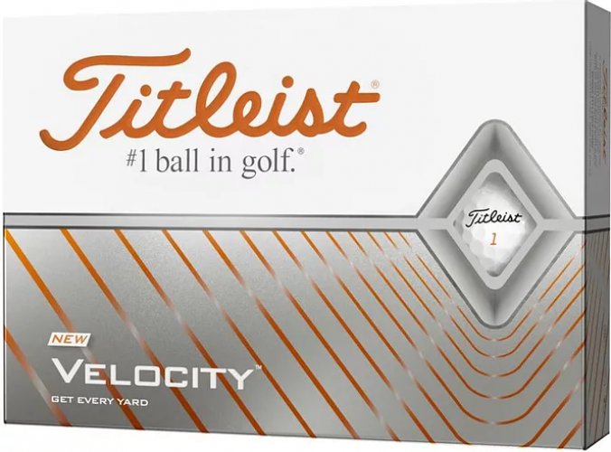 A box of titleist velocity golf balls