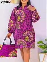 Manches longues bouffantes, vintage, imprimé, longueur au genou