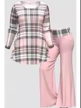 Manches longues, imprimé à carreaux, décontracté