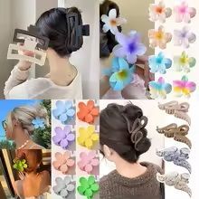 Fleur dégradée nacrée de 8cm, 13CM, surdimensionnée, carrée, ondulée, matériau givré