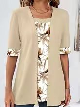 faux deux pièces chemises été décontracté