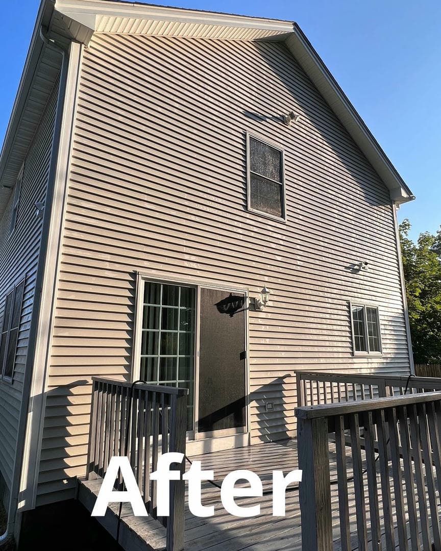 A picture of a house with the words after on it