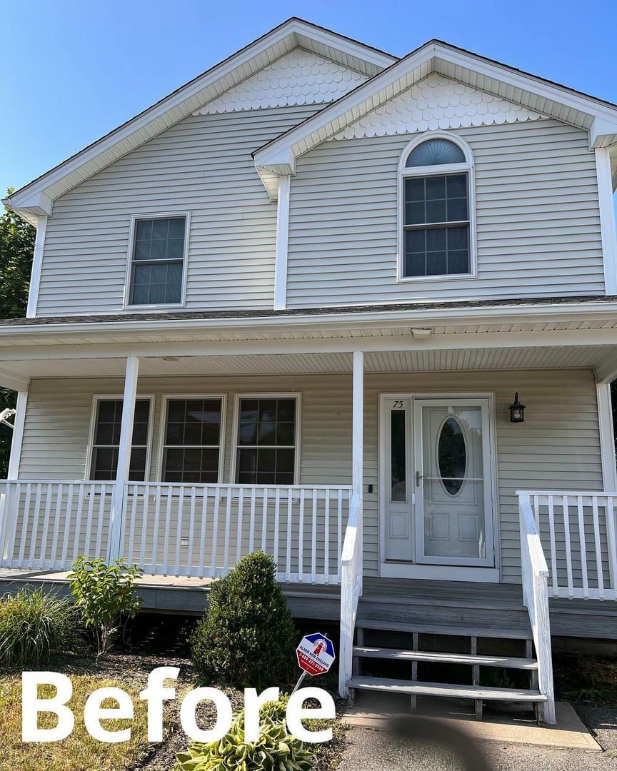 A picture of a house before being painted