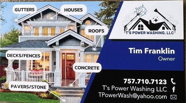 A business card for tim franklin 's power washing llc