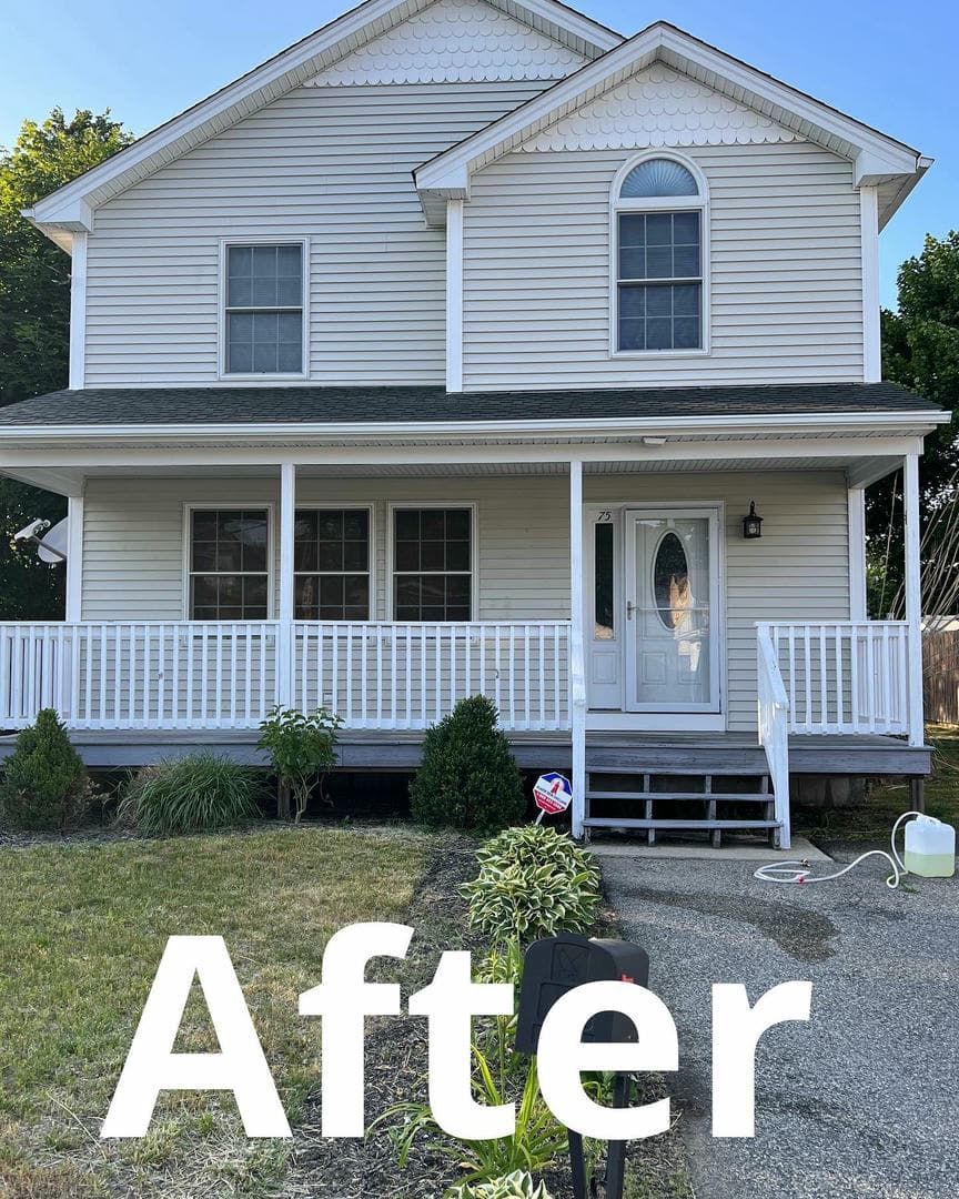 A picture of a house with the words after on it
