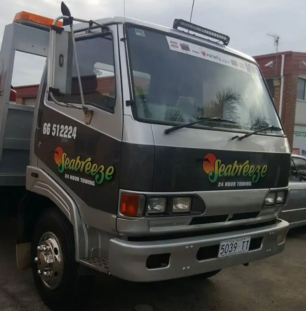 A Seabreeze Truck is Parked in a Parking Lot — Seabreeze Auto Body in Coffs Harbour, NSW