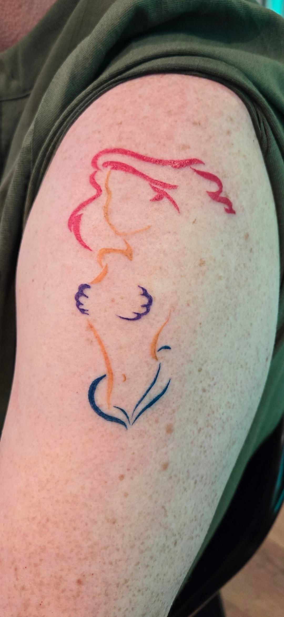 A close up of a tattoo on a person 's arm.