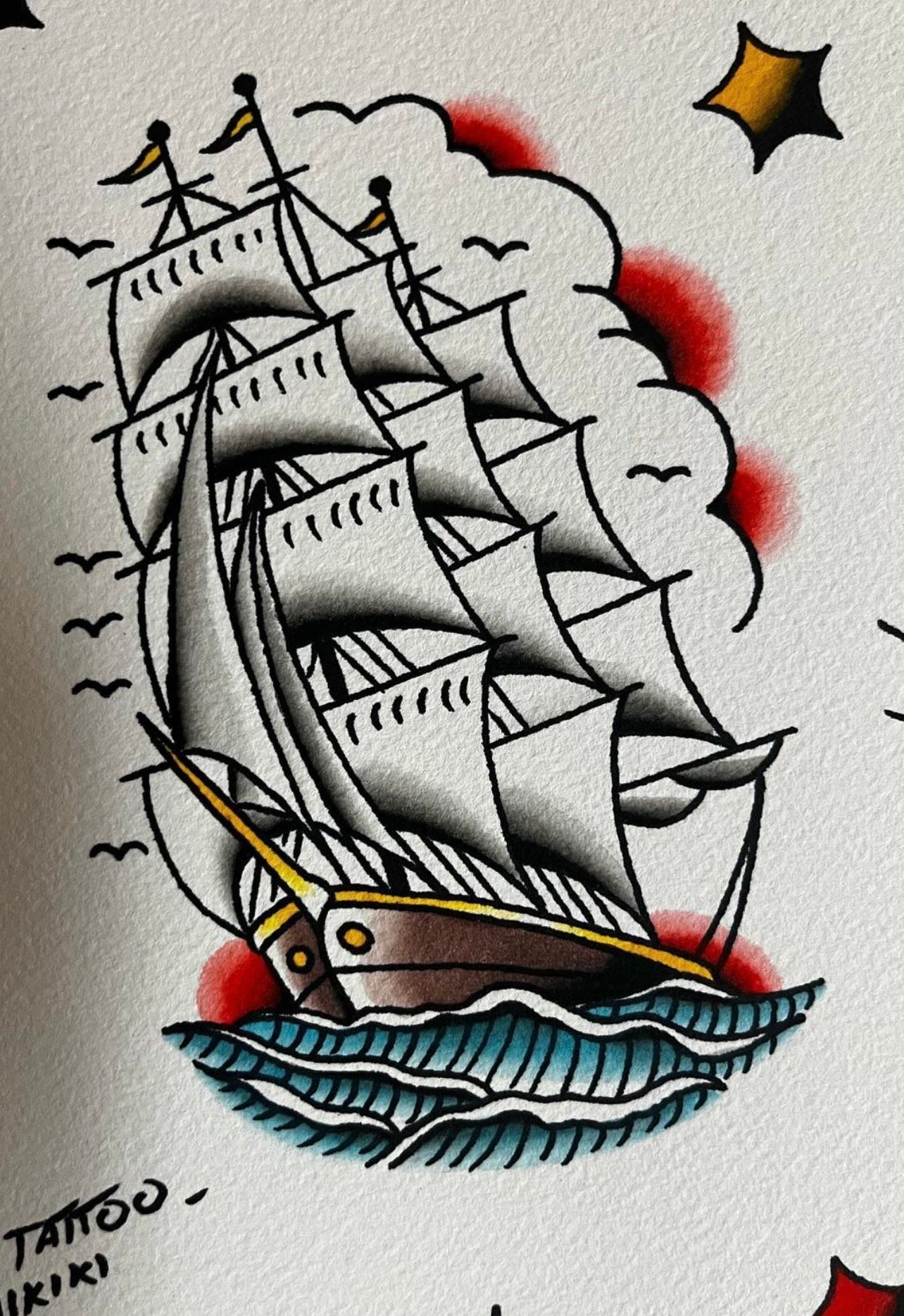 Pirate Ship  by Aloha Tattoo