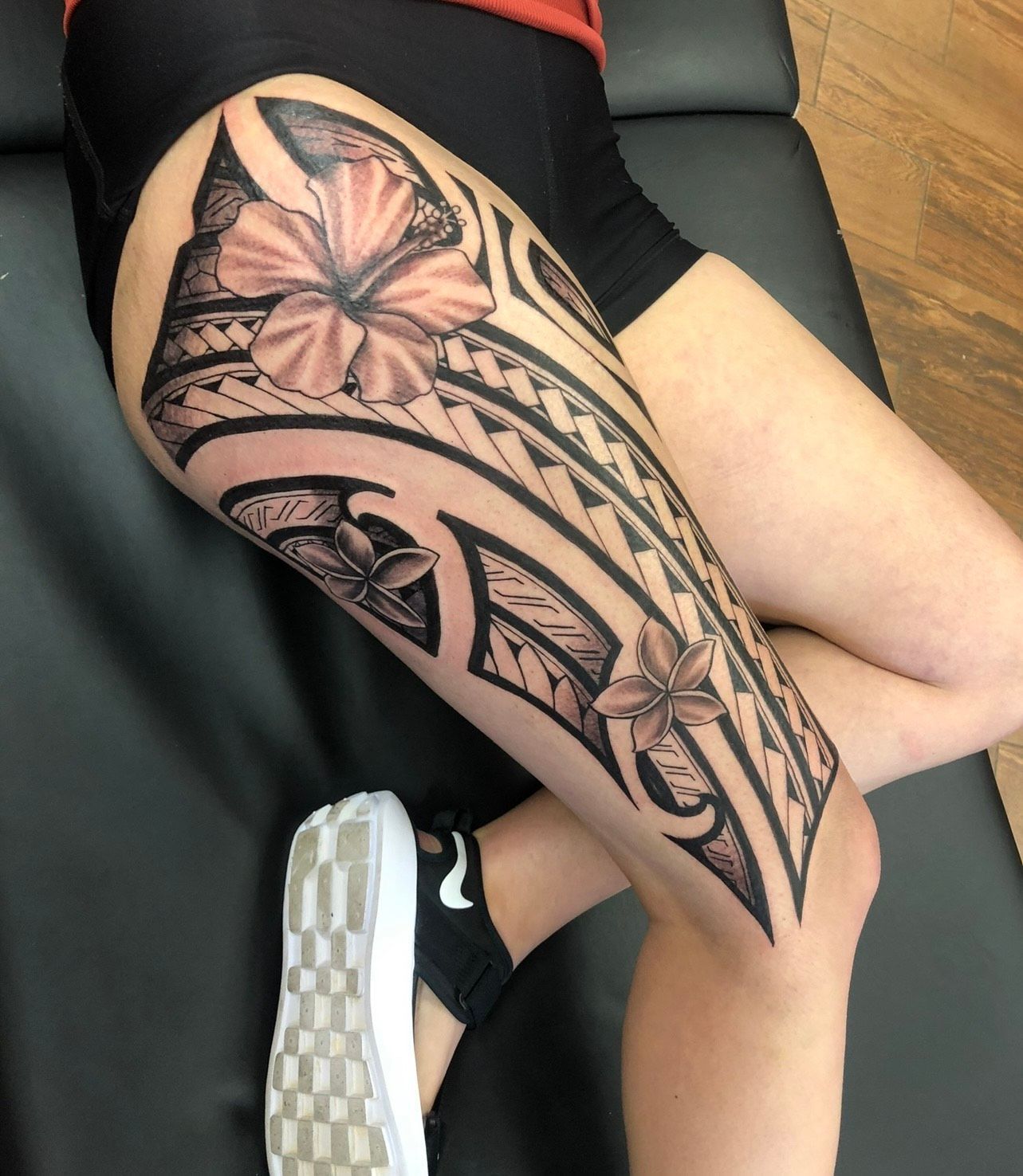 Thigh - Polynesian tribal tattoo