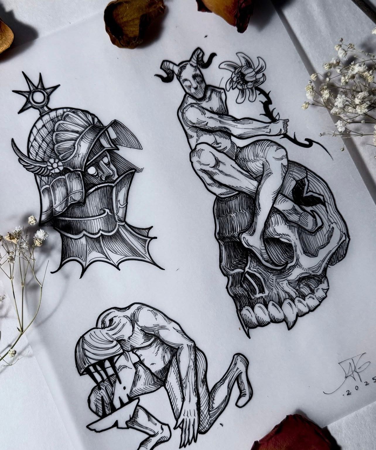 Realism tattoo flash designs from Aloha Tattoo Waikiki—top tattoo shop near Hilton Hawaiian Village