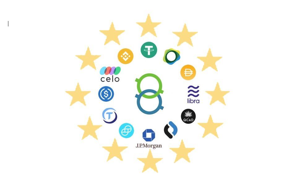 EU Stars Circling Stablecoins Symbols