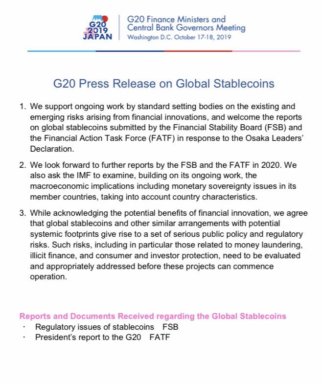 G20 - Press Release on Global Stablecoins
