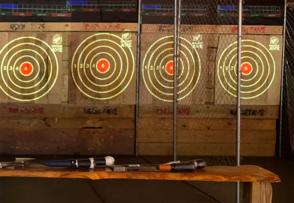 Axe throwing targets.