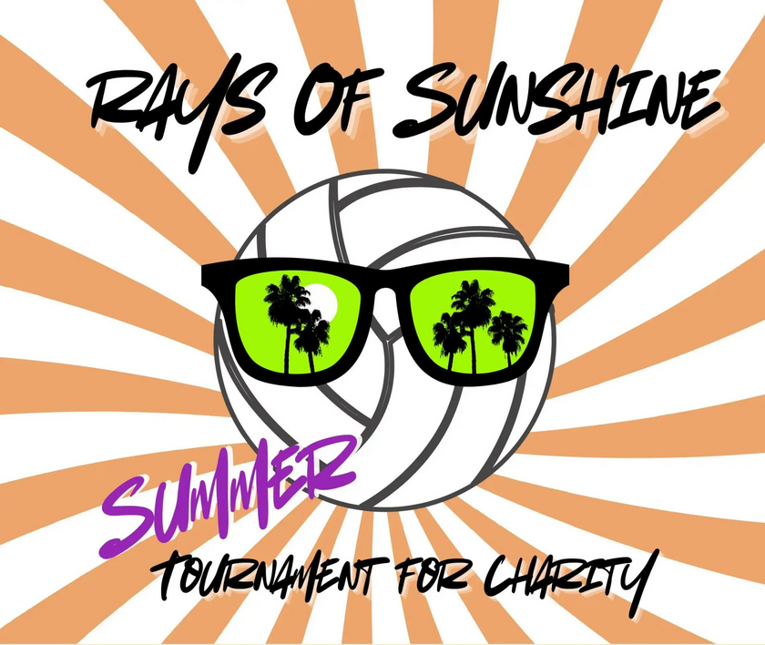 An advertisement for rays of sunshine summer tournament for charity