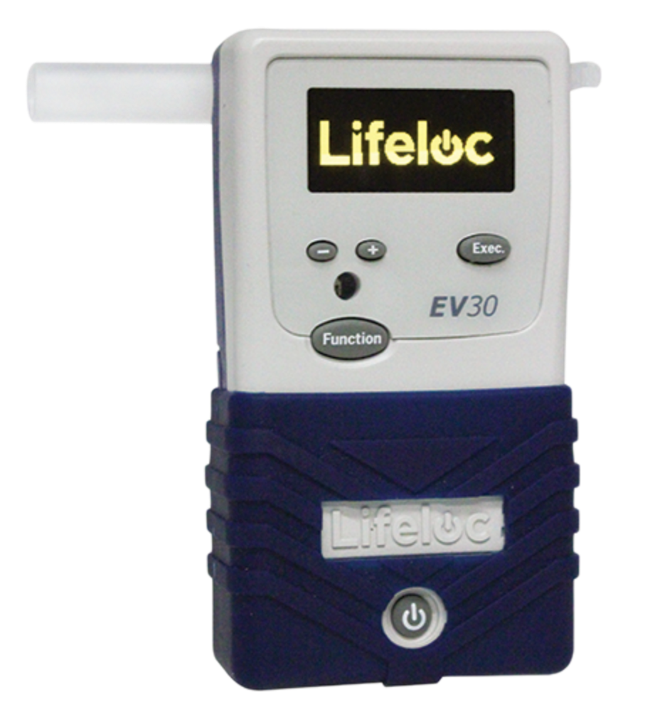 Blue case containing scientific equipment: meter, tube, keyboard.