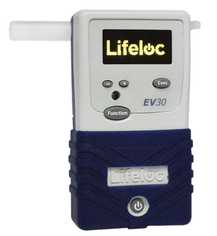 Blue case containing scientific equipment: meter, tube, keyboard.