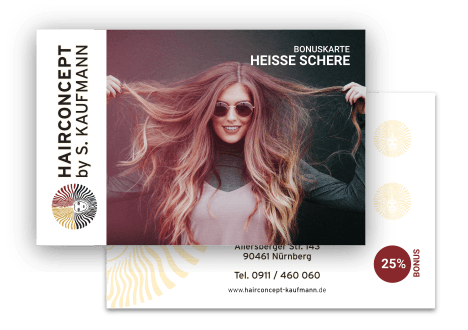 Heisse Schere Bonuskarte von Hairconcept Kaufmann