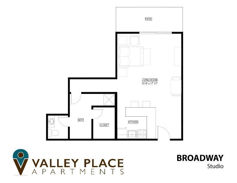Broadway Floor Plan: Studio