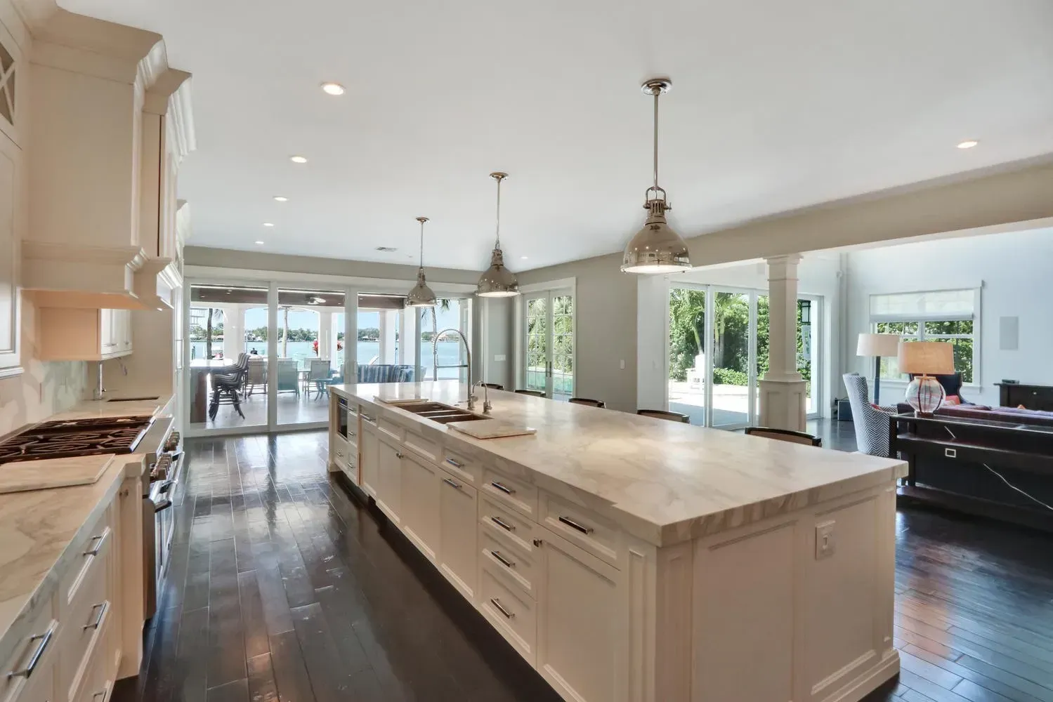 Beach house kitchen countertop island Interior Design Lisa St. Amand Designs