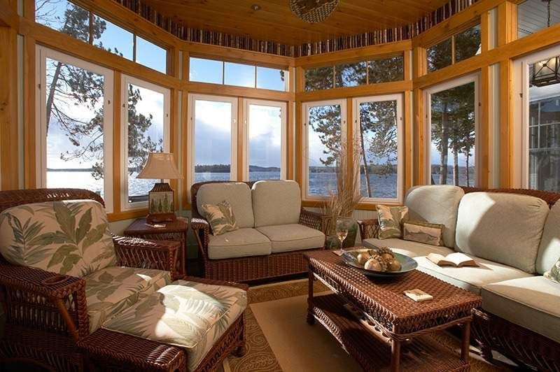 Lake house living room Interior Design Lisa St. Amand Designs