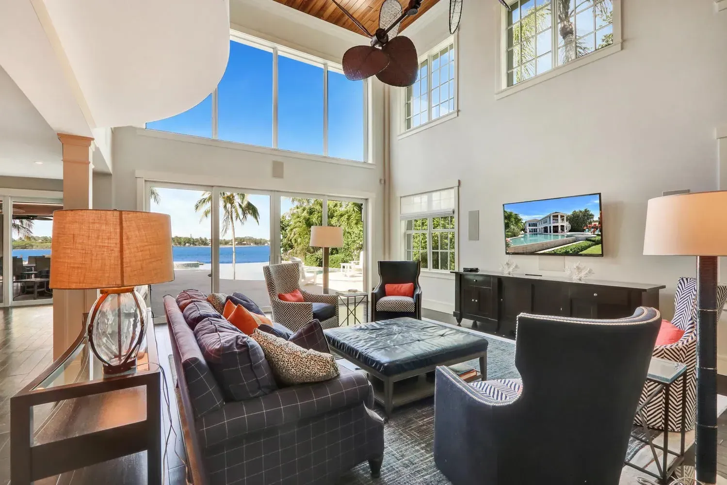 Beach house living rom Interior Design Lisa St. Amand Designs