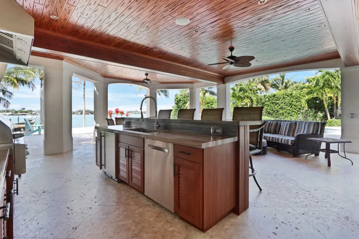 Pool Area Bar Interior Design Lisa St. Amand Designs