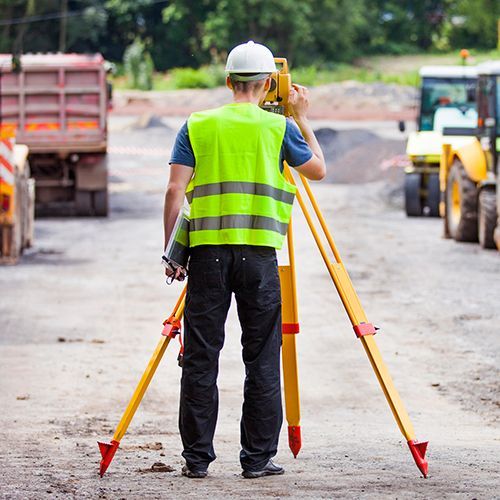 Land Surveyor on a Construction Site — Hutchinson, KS — Garber Surveying Service, P.A.
