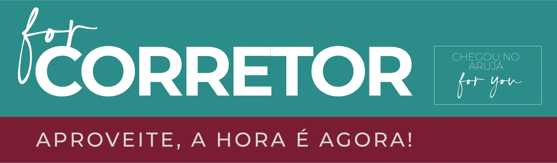 A palavra corretor está em um fundo azul e vermelho