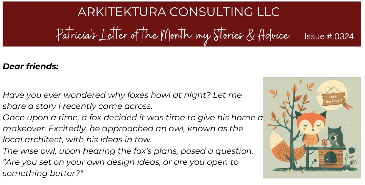 A letter from a company called arkitektura consulting llc