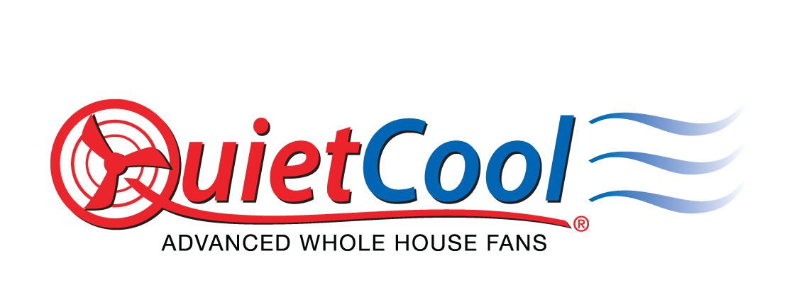 A logo for quiet cool advanced whole house fans