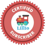 A certified subscriber badge with a train on it