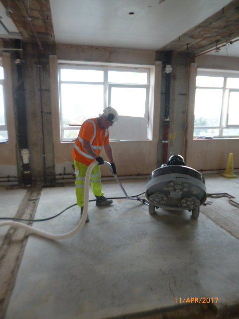 Polishing concrete floor