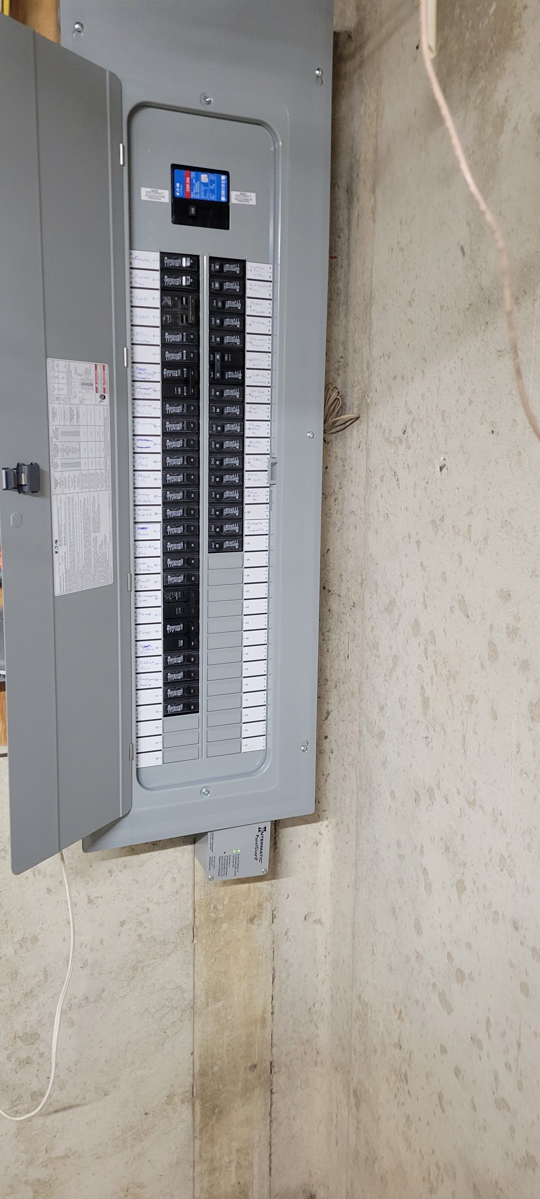 a close up of a electrical box on a wall .