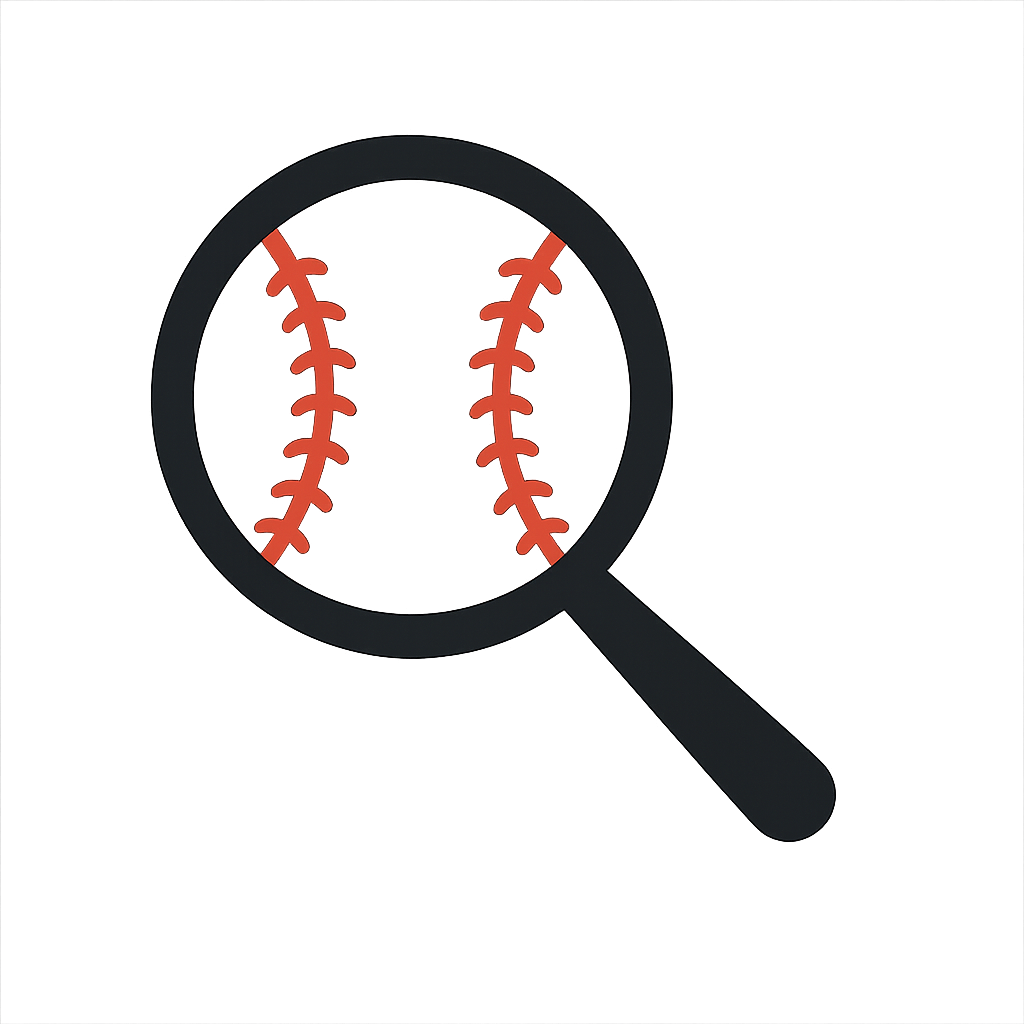 A magnifying glass with a baseball in it.