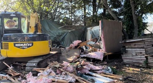 demolition in place for site work preparation on new construction