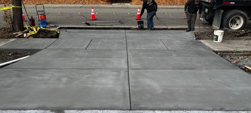 concrete flatwork services completed for new concrete driveway