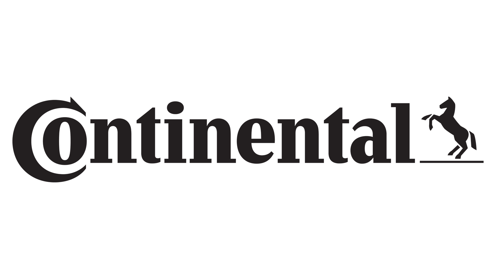 Continental logo: Black text with an encircled
