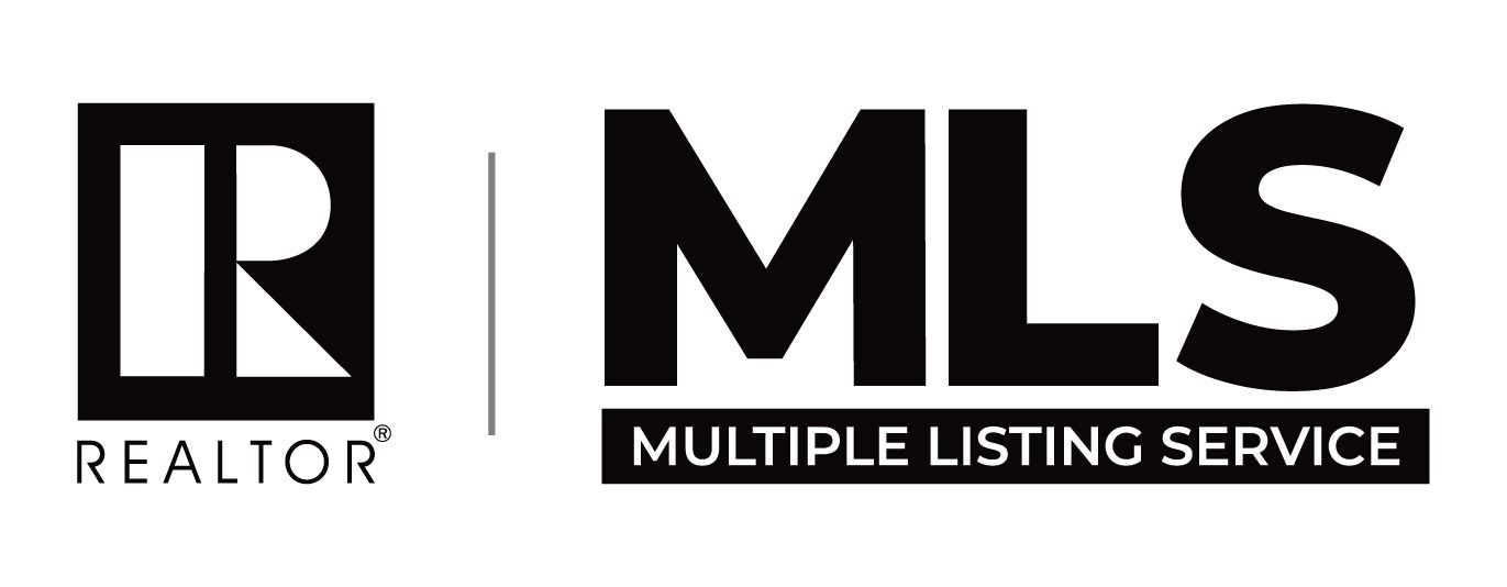 Black-and-white Realtor and MLS logos with “Multiple Listing Service” text
