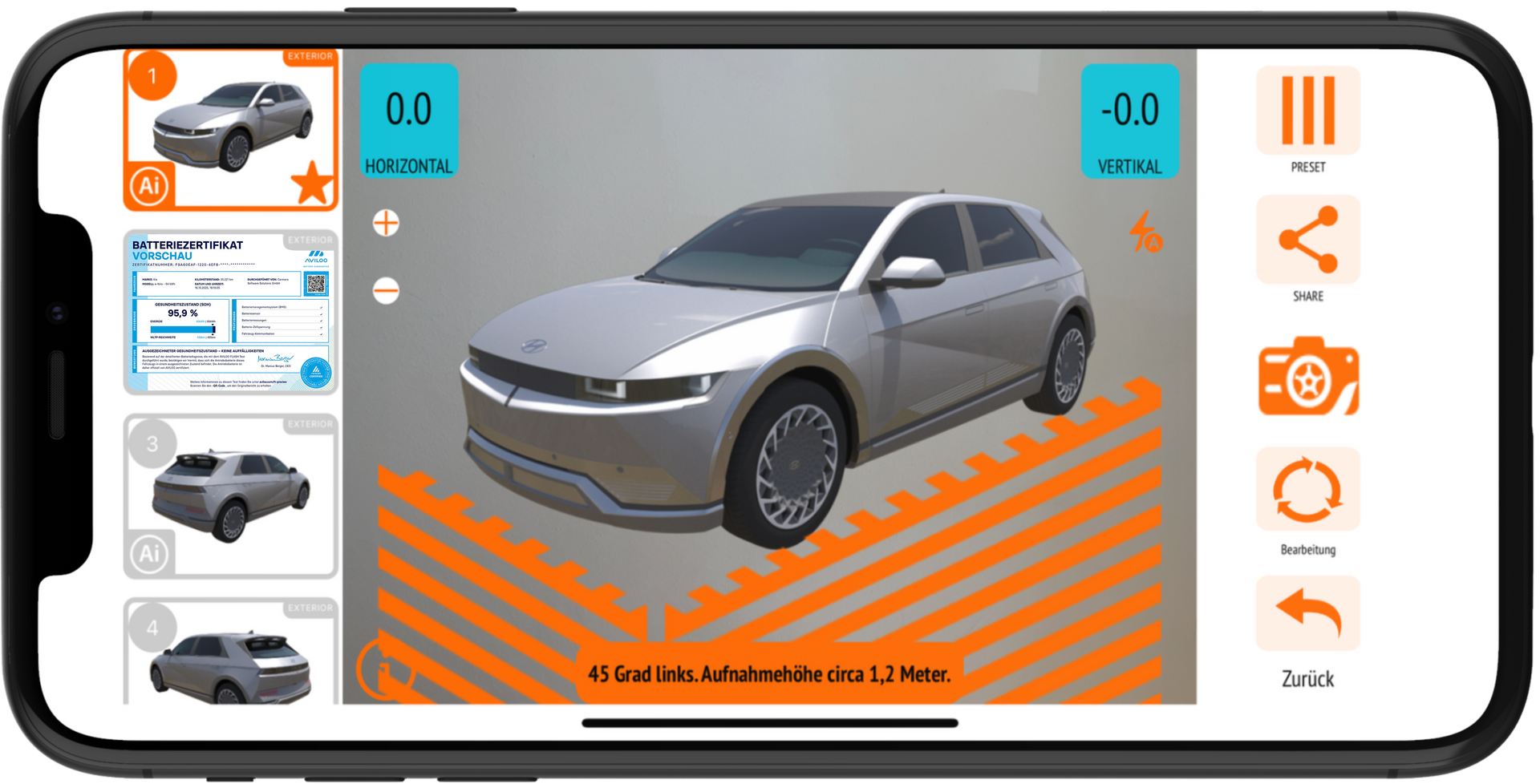 Carmera Foto-App einfache Bedienung