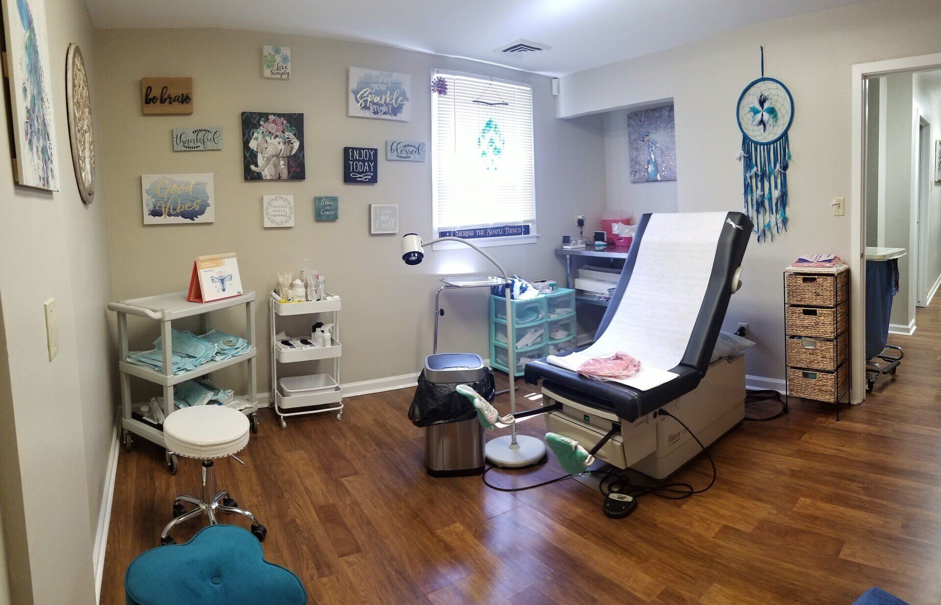 Peacock Room exam room at Progressive Gynecology office