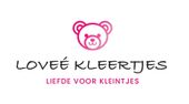 Een logo voor een bedrijf genaamd lovee kleertjes met een teddybeer erop.