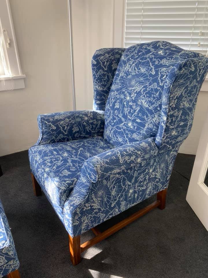 Chair  With Blue Cover — Sydney, NSW — Platinum Mobile Upholstery