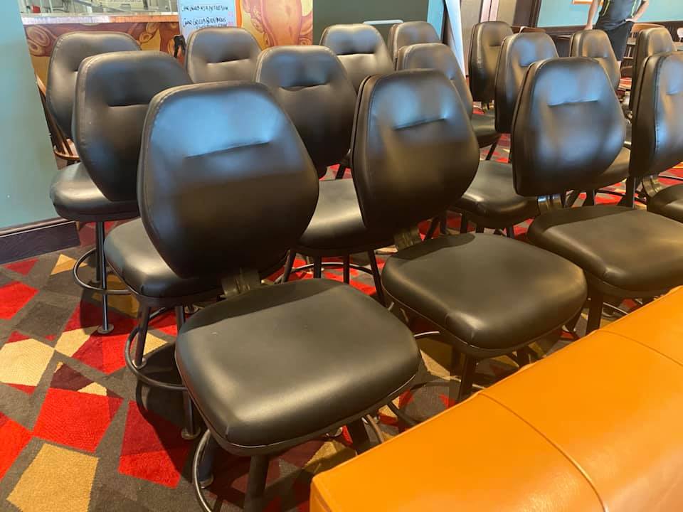 Old Black Chairs After Upholstery — Sydney, NSW — Platinum Mobile Upholstery