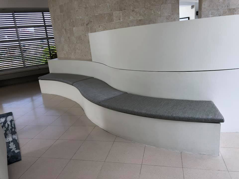 White & Gray Sofa Upholstery — Sydney, NSW — Platinum Mobile Upholstery