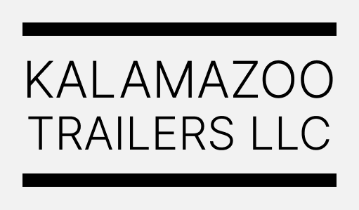 A black and white logo for kalamazoo trailer rentals.