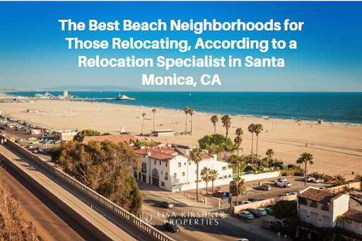 Scenic view of Santa Monica Beach with sandy shore, palm trees, ocean, and iconic pier under a clear blue sky.