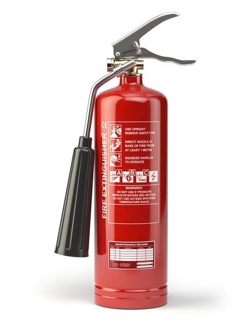 Fire Protection — Fire Extinguisher Isolated on White Background in Aliquippa, P