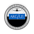 Argus Certified Charter Broker silver seal with blue logo and white text