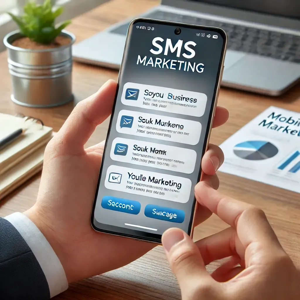  customer receiving an SMS marketing message from a business.